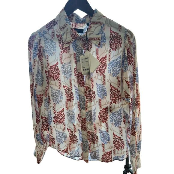 ISABEL MARANT Bedrissa Printed Shirt in Red Size 34 New With Tags - Picture 4 of 6